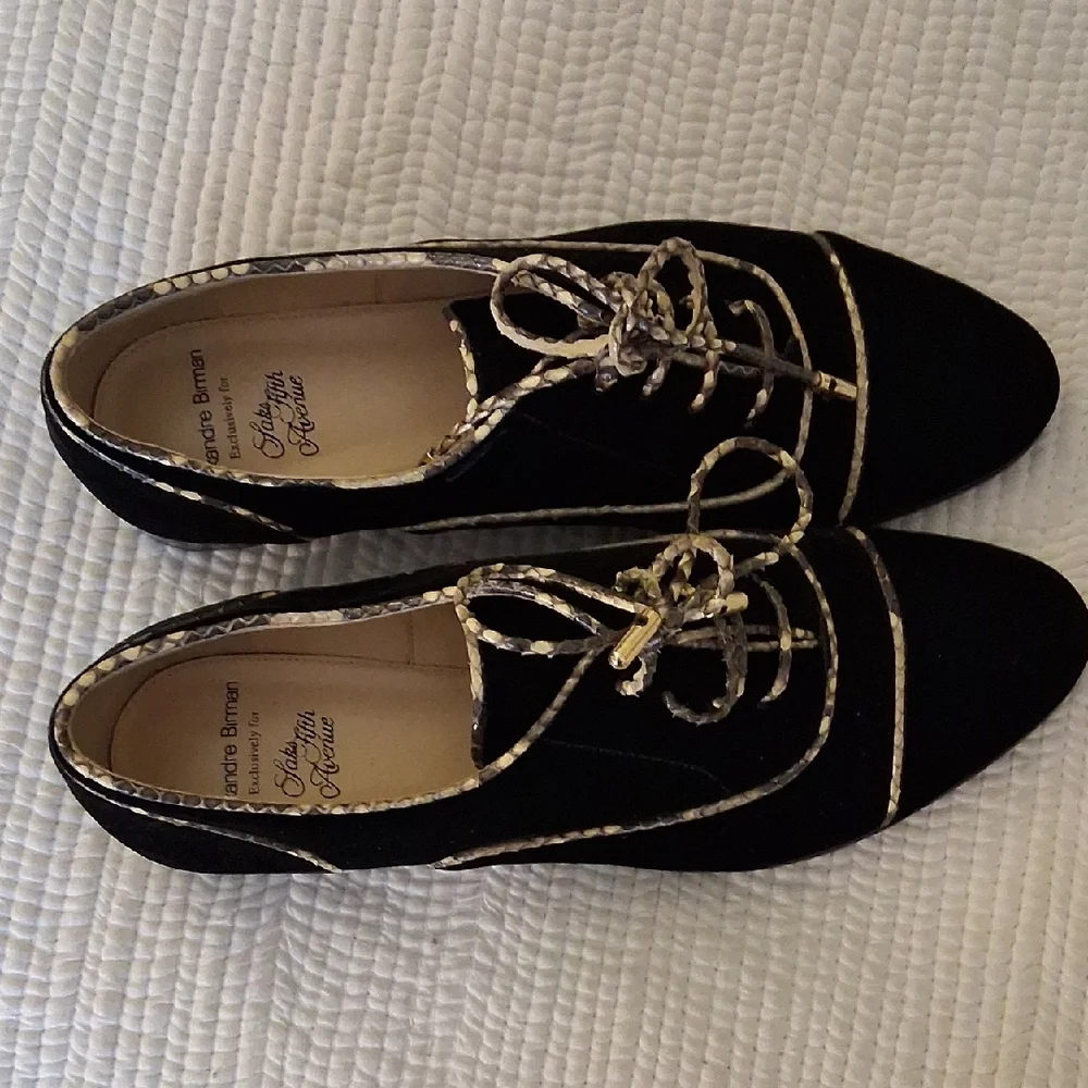 Alexandre Birman Black Velvet Oxfords - Picture 1 of 5